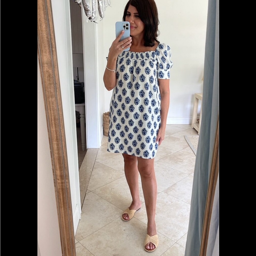 J.Crew puff sleeve gauzy dress